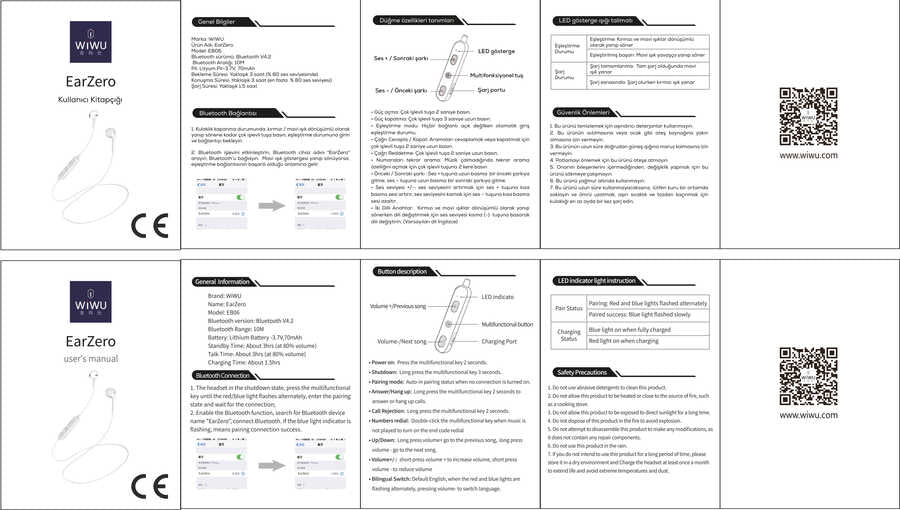 Wiwu Ear Zero Bluetooth Kulaklık Beyaz