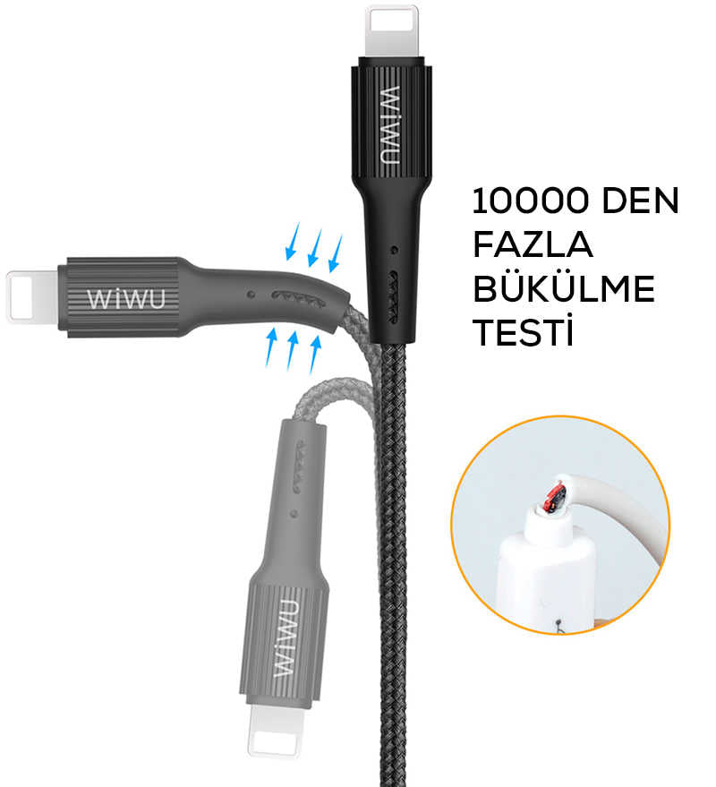 Wiwu G10 Gear Charging Micro Kablo Siyah