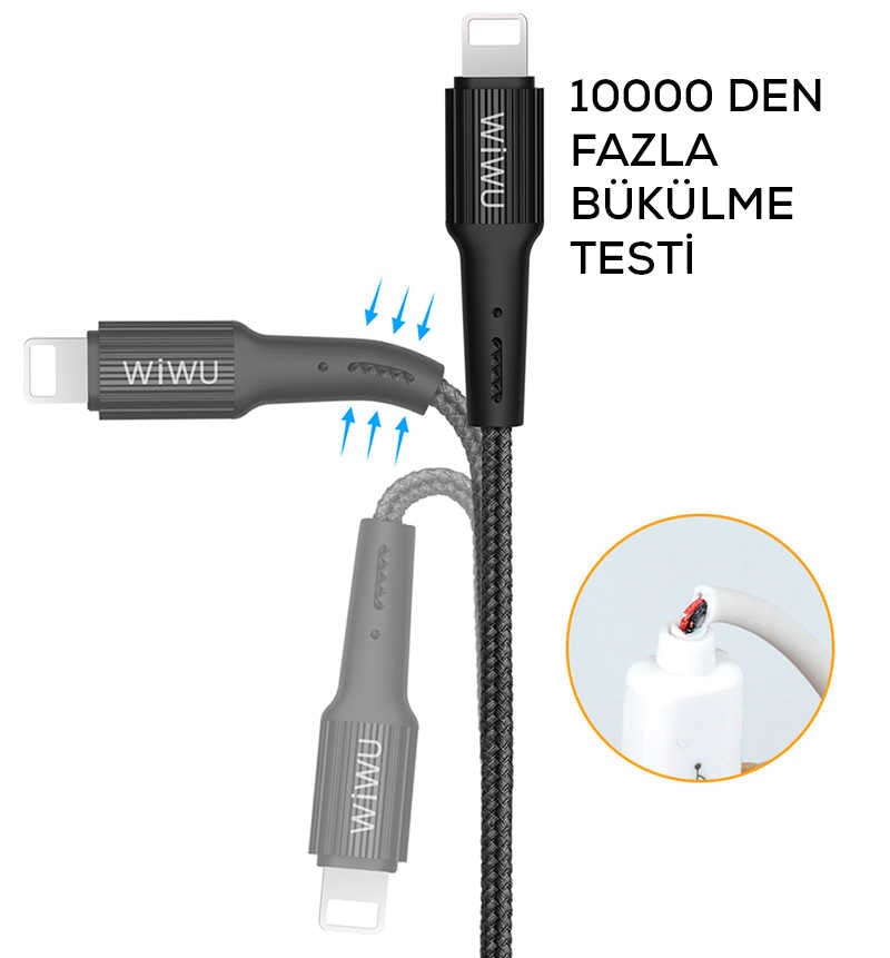 Wiwu G20 Gear Charging Type-C Kablo Siyah