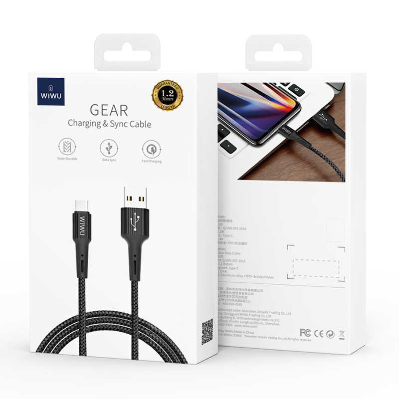 Wiwu G20 Gear Charging Type-C Kablo Siyah