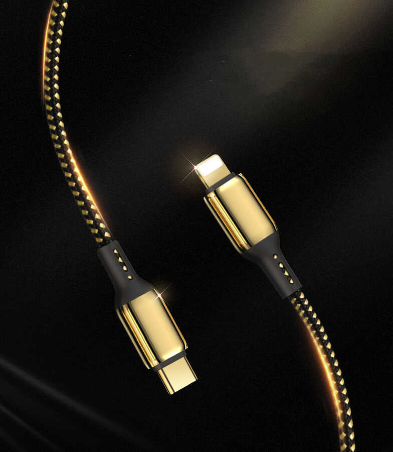 Wiwu Golden Series GD-103 Lightning To PD Data Kablo 2M Gold