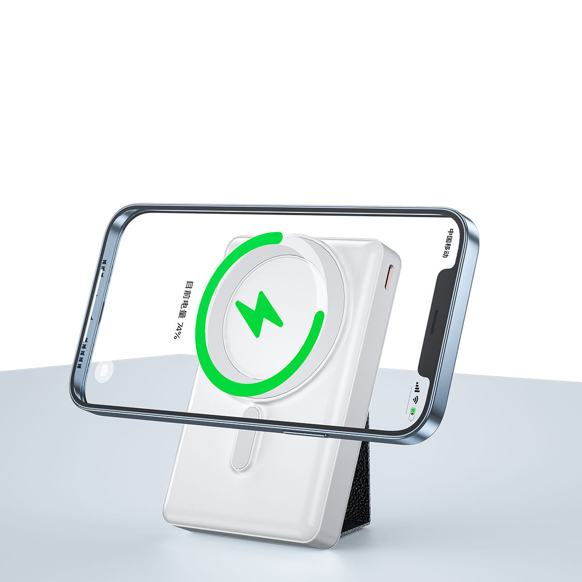 Wiwu JC-20 Hızlı Şarj Özellikli Standlı Magsafe Wireless Transparan Powerbank 15W 10000mAh Beyaz