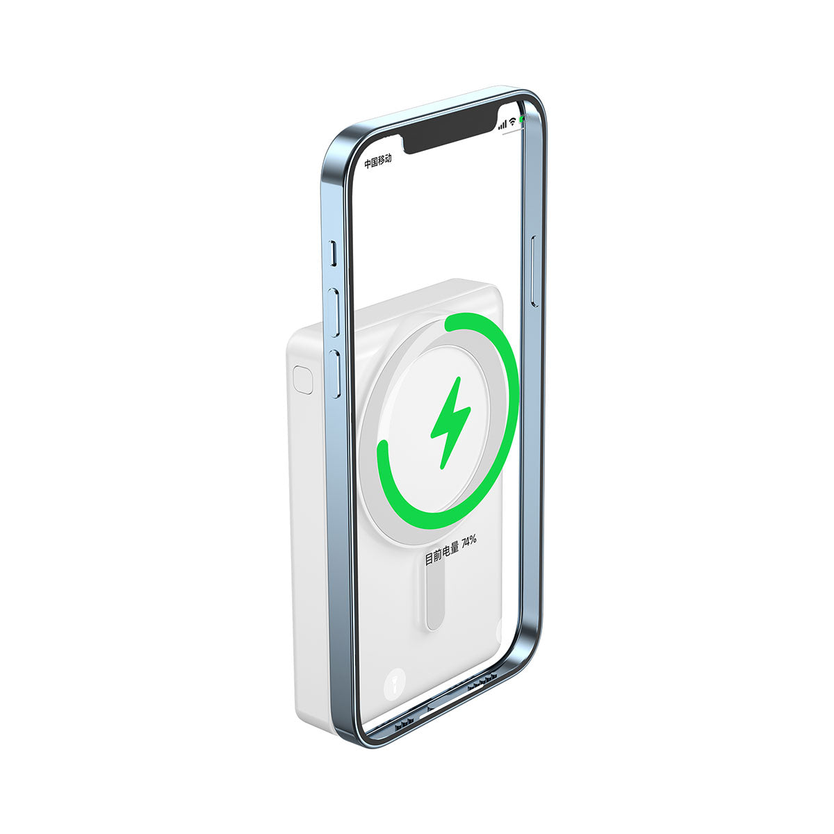 Wiwu JC-20 Hızlı Şarj Özellikli Standlı Magsafe Wireless Transparan Powerbank 15W 10000mAh Beyaz