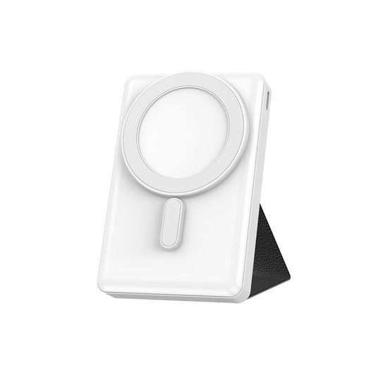Wiwu JC-20 Hızlı Şarj Özellikli Standlı Magsafe Wireless Transparan Powerbank 15W 10000mAh Beyaz