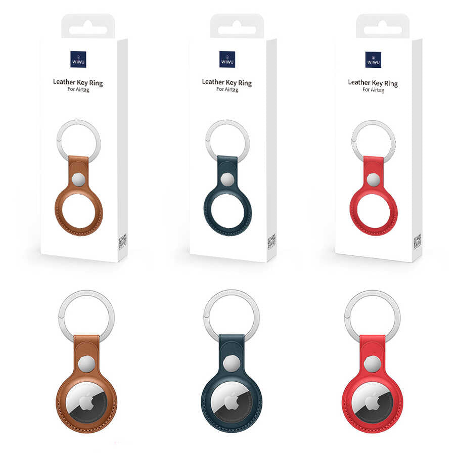 Wiwu Leather Key Ring Airtag Anahtarlık Kahverengi