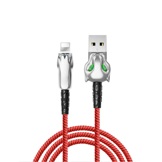Wiwu Leopard Charging Synic Lightning Kablo Kırmızı