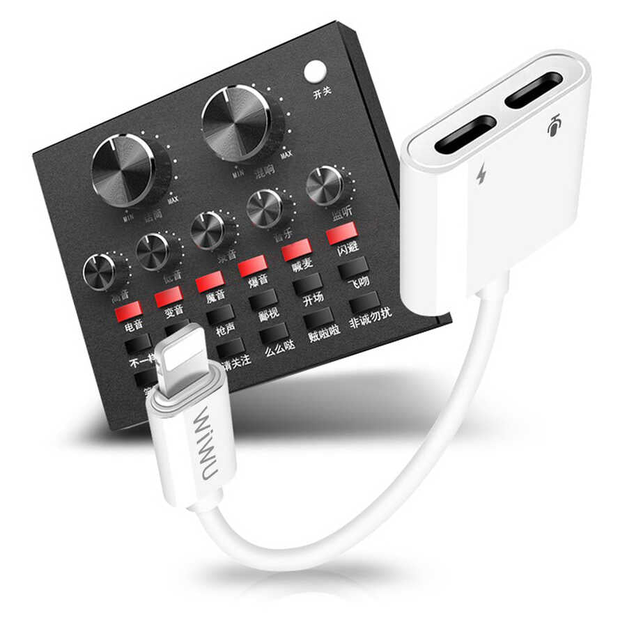 Wiwu LT01 Plus Lightning Ses Adaptörü Beyaz