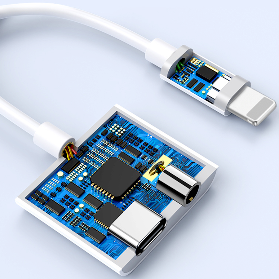 Wiwu LT01 Pro Lightning Ses Adaptörü Beyaz