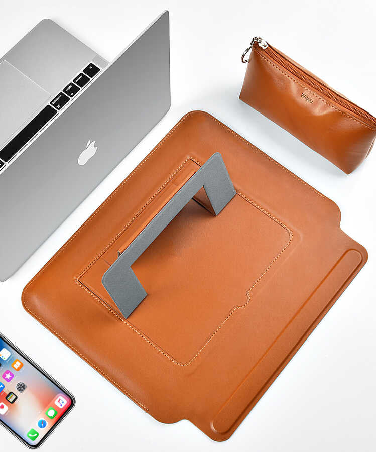 Apple Macbook 13.3' Air Wiwu Macbook Skin Pro Portable Stand Kılıf Mavi