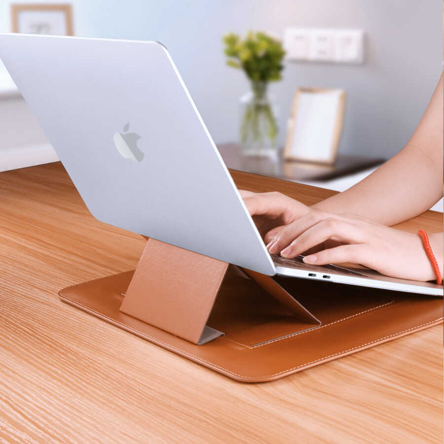 Apple Macbook 13.3' Air Wiwu Macbook Skin Pro Portable Stand Kılıf Mavi