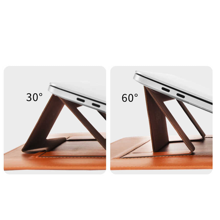 Apple Macbook 13.3' New Pro Wiwu Macbook Skin Pro Portable Stand Kılıf Kahverengi