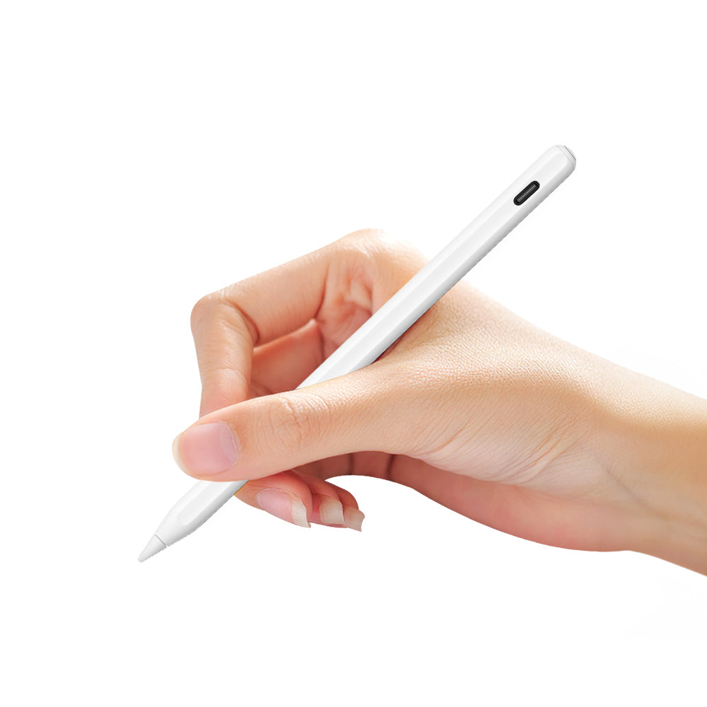 Wiwu Pencil A03 Kablosuz Şarj Özellikli Avuç İçi Reddi (Palm Rejection) ve Eğim Hassasiyeti Özellikli Dokunmatik Kalem Beyaz