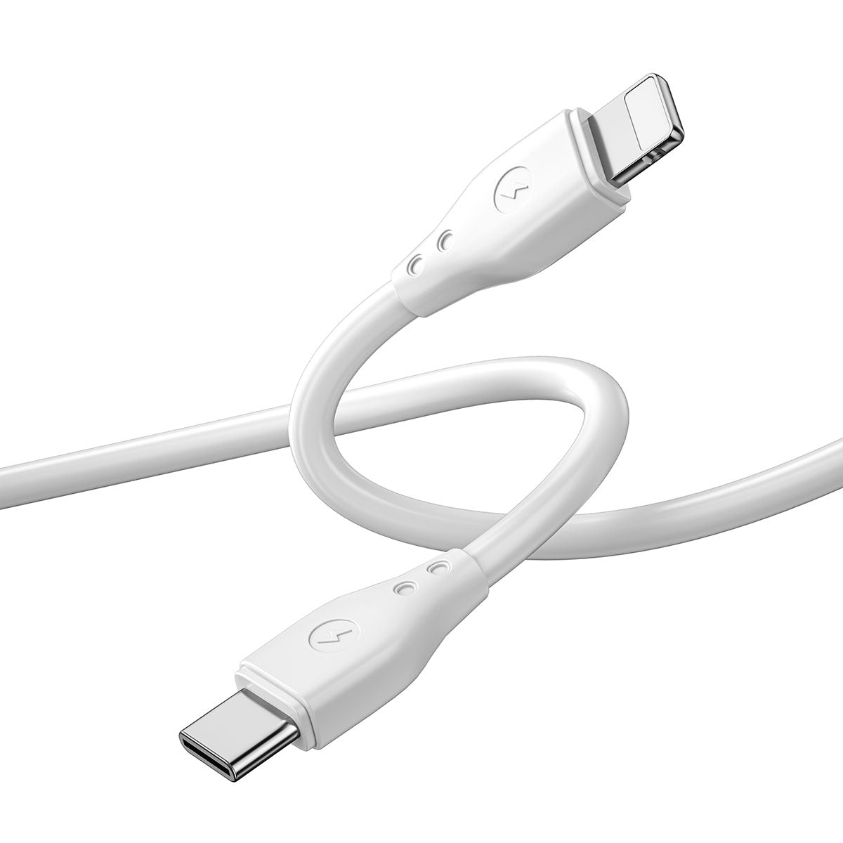 Wiwu Pioneer Wİ-C002 Ultra Esnek 30W Hızlı Şarj Özellikli Type-C to Lightning PD Kablo 1M Beyaz