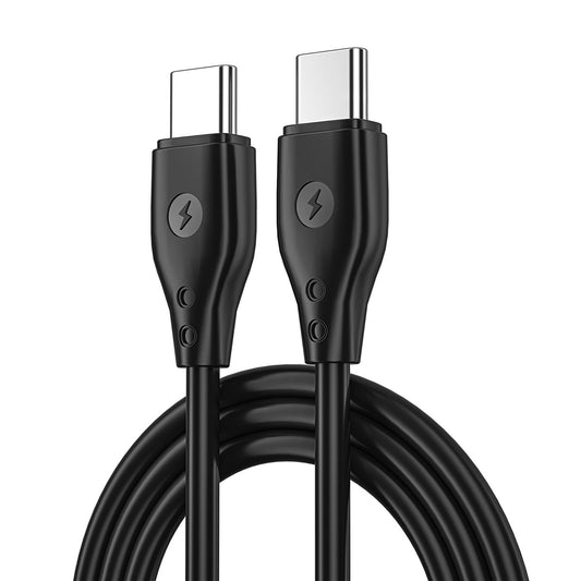 Wiwu Pioneer Wİ-C002 Ultra Esnek 67W Hızlı Şarj Özellikli Type-C To Type-C PD Kablo 1M Siyah
