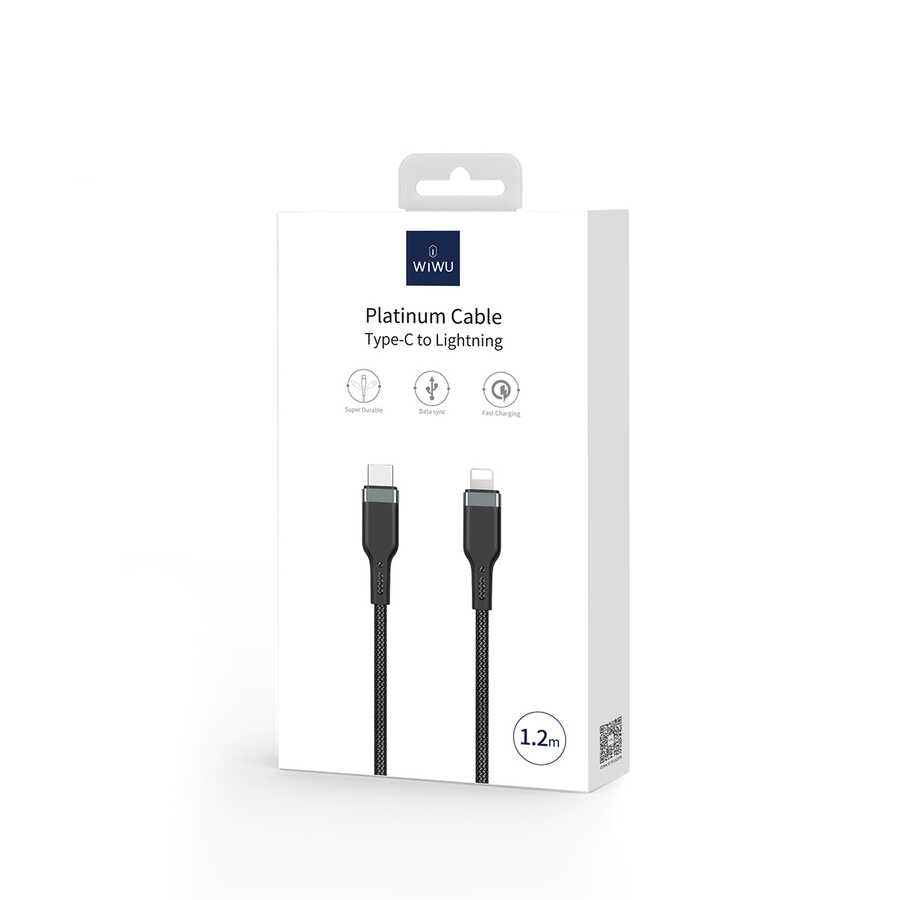 Wiwu Platinum Serisi PT04 PD To Lightning Kablo 1.2M Siyah