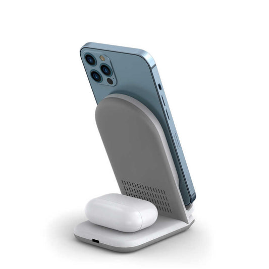 Wiwu Power Air 2 in 1 Kablosuz Şarj Standı Beyaz