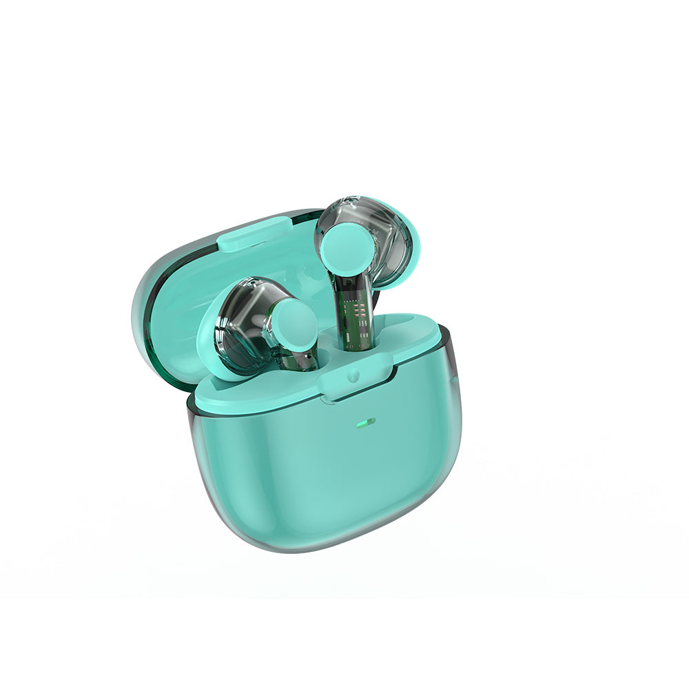 Wiwu T12 Şeffaf Tasarımlı Kulak İçi Bluetooth Kulaklık Mavi
