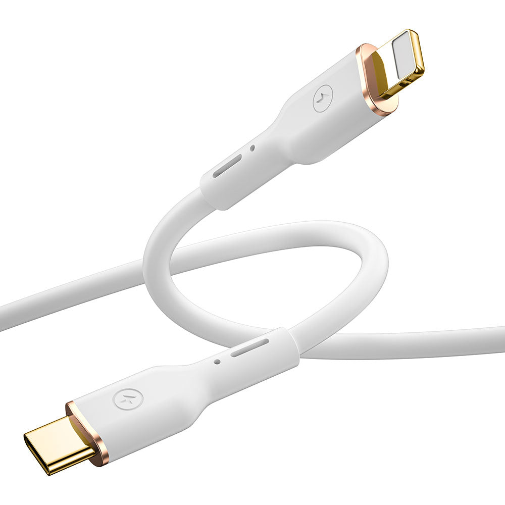 Wiwu Vigor YQ-01 Type-C to Lightning Esnek PD Data Kablo 27W 480Mbps 1.2M Beyaz