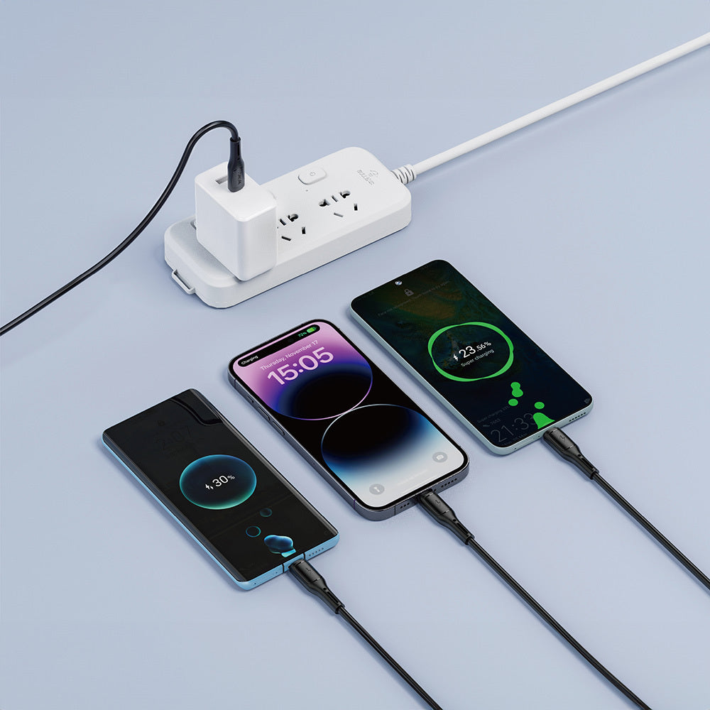 Wiwu Wi-C046E Starlink Serisi 3in1 USB-A to Lightning – Type-C – Micro Şarj ve Data Kablosu 60W 1.2M Beyaz