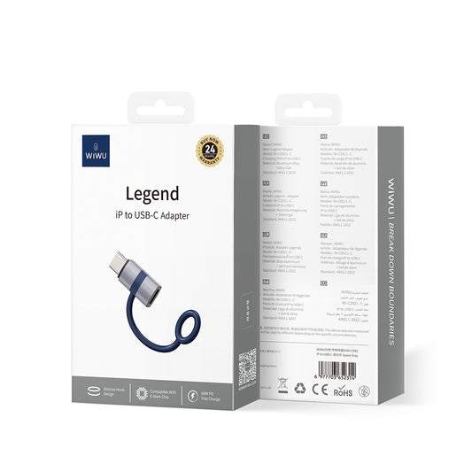 Wiwu Wi-C052 Lightning to Type-C Çevirici OTG Gri