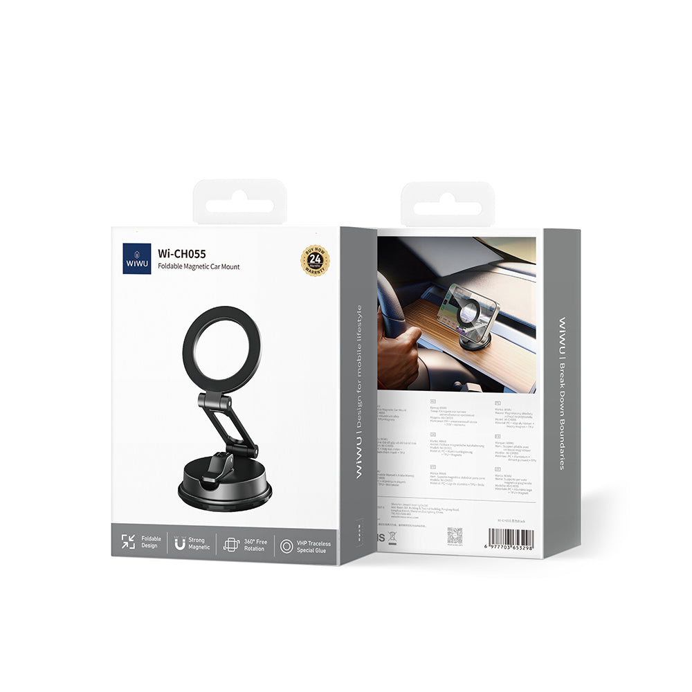 Wiwu Wi-CH055 360 Derece Dönebilen Magnetik Stand Araç Telefon Tutucu Siyah