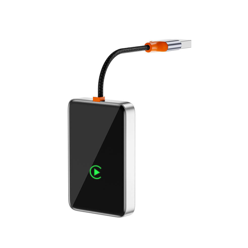 Wiwu Wi-CP001 CarPlay Dijital LED Göstergeli Kablosuz Ses Alıcı USB Girişli Bluetooth Adaptör Gri