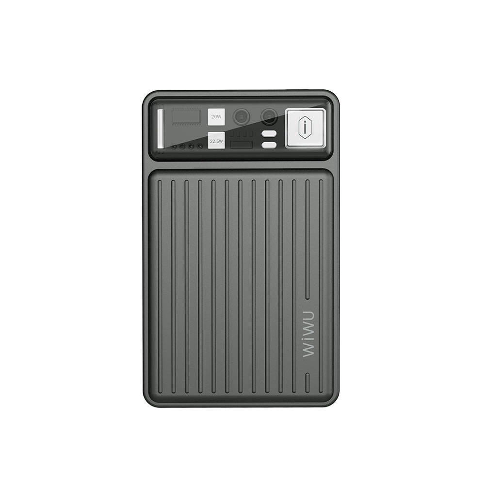 Wiwu Wi-P004 Trunk Serisi Type-C Lightning Çıkışlı Taşınabilir Powerbank PD 22.5W 10000mAh Gri