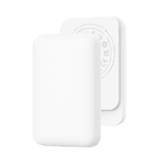 Wiwu Wi-P037 Qi Şarj Teknolojili LED Işık Göstergeli Magsafe Kablosuz Powerbank 5000mAh 15W Beyaz