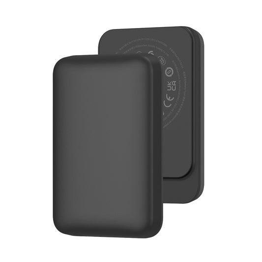 Wiwu Wi-P037 Qi Şarj Teknolojili LED Işık Göstergeli Magsafe Kablosuz Powerbank 5000mAh 15W Siyah