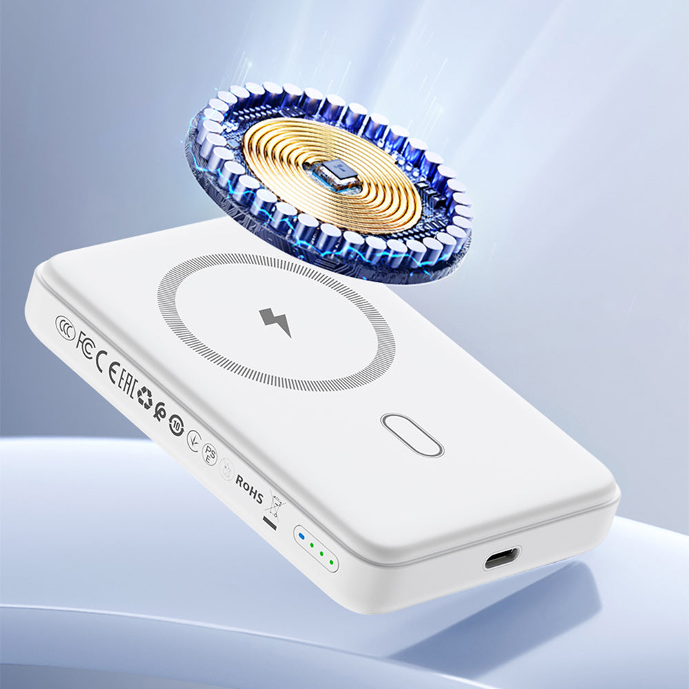 Wiwu Wi-P043 LED Işık Göstergeli Standlı Taşınabilir Magsafe Wireless Powerbank 10.000mAh 15W Siyah