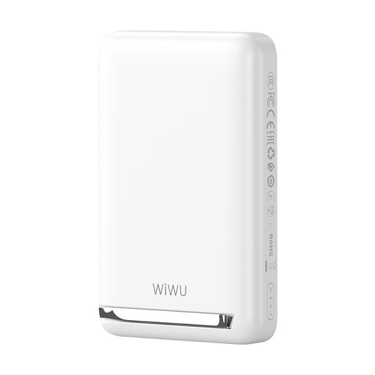 Wiwu Wi-P043 LED Işık Göstergeli Standlı Taşınabilir Magsafe Wireless Powerbank 10.000mAh 15W Beyaz