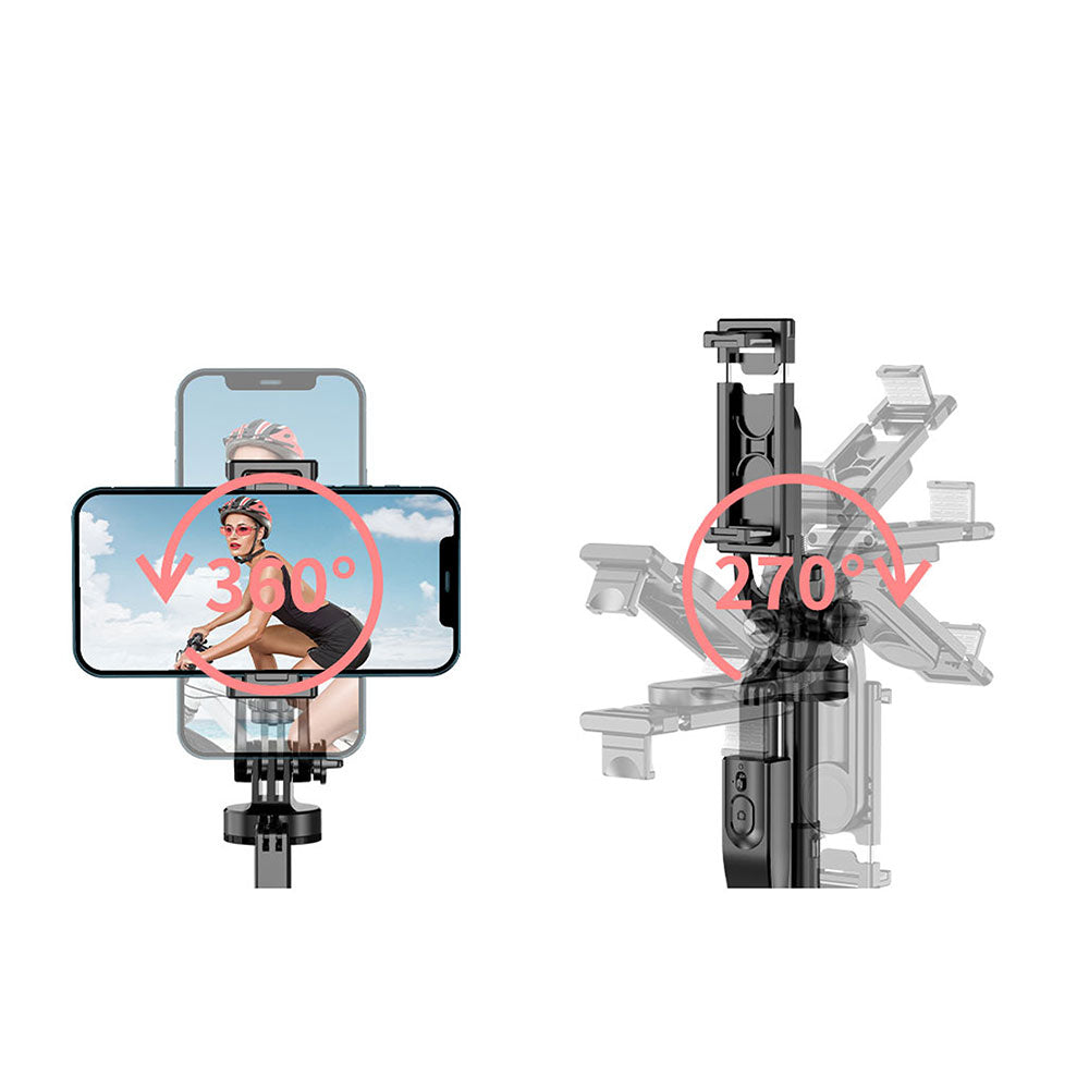 Wiwu Wi-SE005 Çok Fonksiyonlu Sabitleyici Ayrılabilir Canlı Yayın Tripod Selfie Çubuğu Siyah