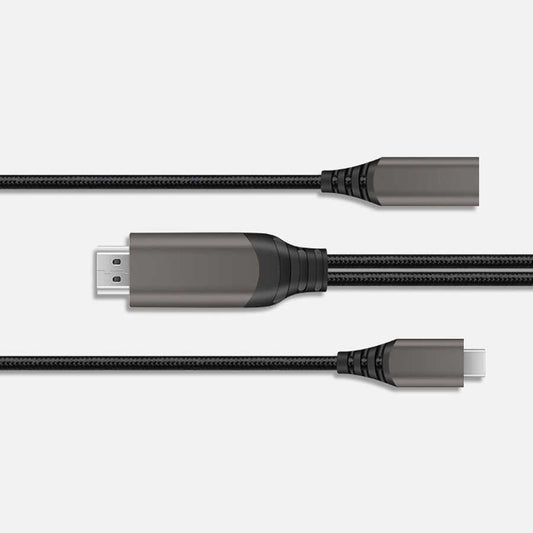 Wiwu X10 Type-C to HDMI Kablo Gri