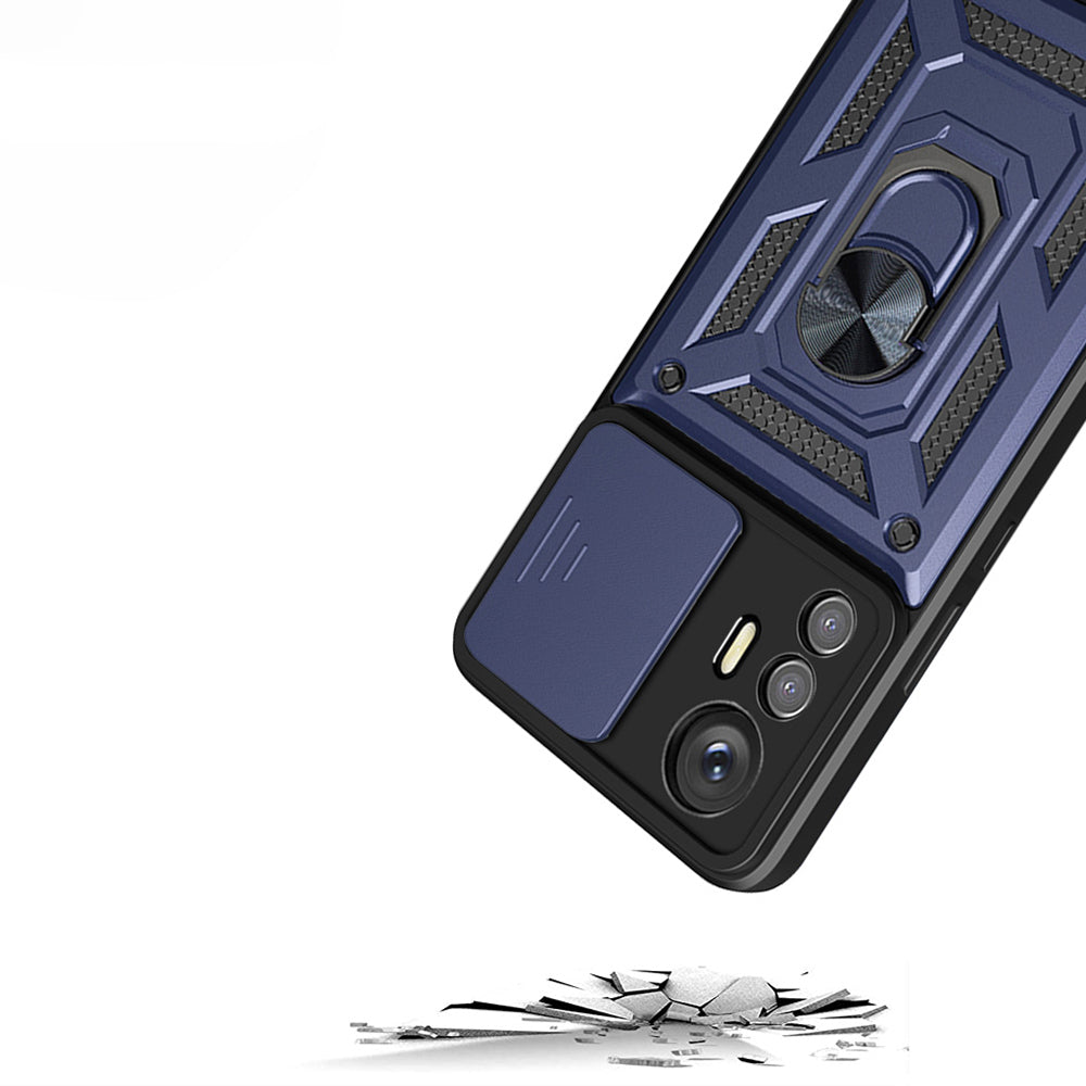 Xiaomi Mi 12 Lite Kılıf Magnetik Standlı Kamera Korumalı Zore Sürgülü Vega Kapak Siyah