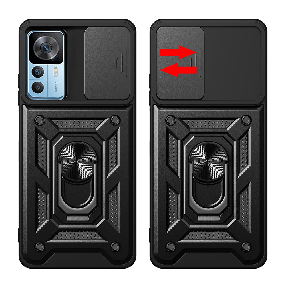 Xiaomi Mi 12T Pro Kılıf Magnetik Standlı Kamera Korumalı Zore Sürgülü Vega Kapak Siyah