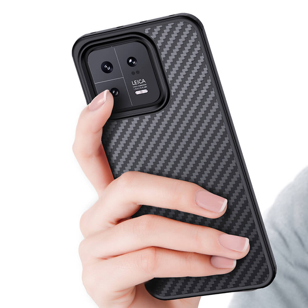 Xiaomi Mi 13 Pro Kılıf Aramid Karbon Fiber Magsafe Özellikli Wlons Radison Kapak Siyah