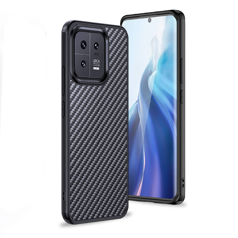 Xiaomi Mi 13 Pro Kılıf Aramid Karbon Fiber Magsafe Özellikli Wlons Radison Kapak Siyah
