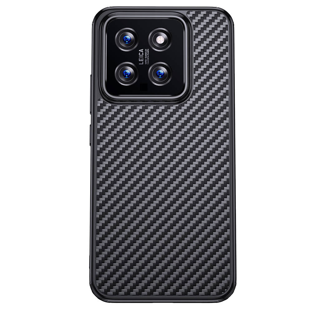 Xiaomi Mi 14 Kılıf Aramid Karbon Fiber Magsafe Özellikli Wlons Radison Kapak Siyah