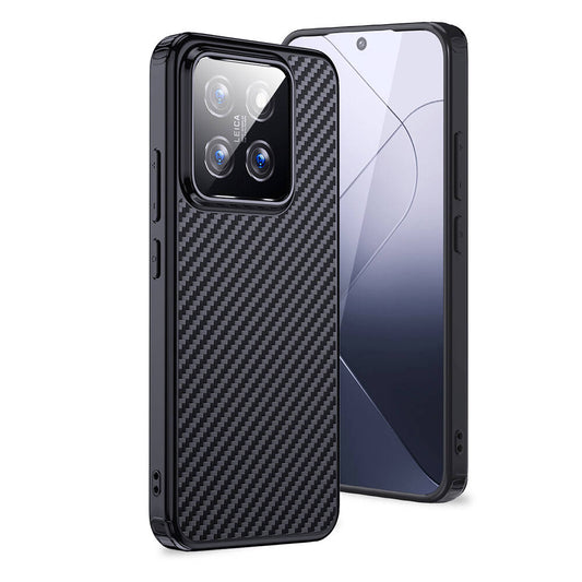 Xiaomi Mi 14 Kılıf Aramid Karbon Fiber Magsafe Özellikli Wlons Radison Kapak Siyah