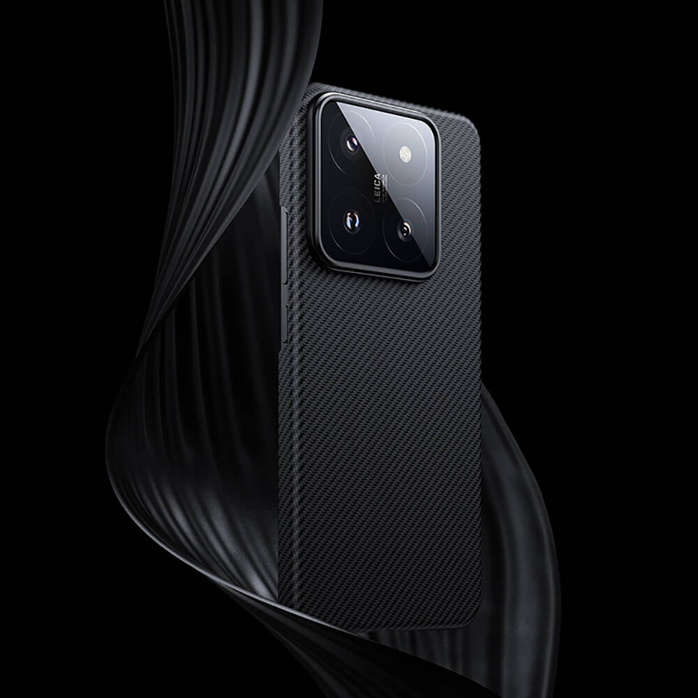 Xiaomi Mi 14 Kılıf Magsafe Özellikli Karbon Fiber Benks Essential ArmorAir 600D Kevlar Kapak Siyah