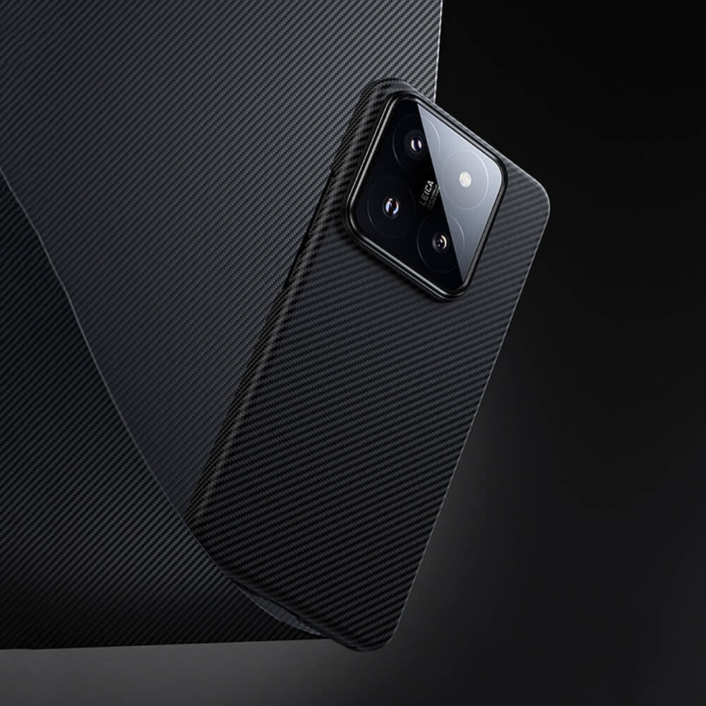 Xiaomi Mi 14 Kılıf Magsafe Özellikli Karbon Fiber Benks Essential ArmorAir 600D Kevlar Kapak Siyah