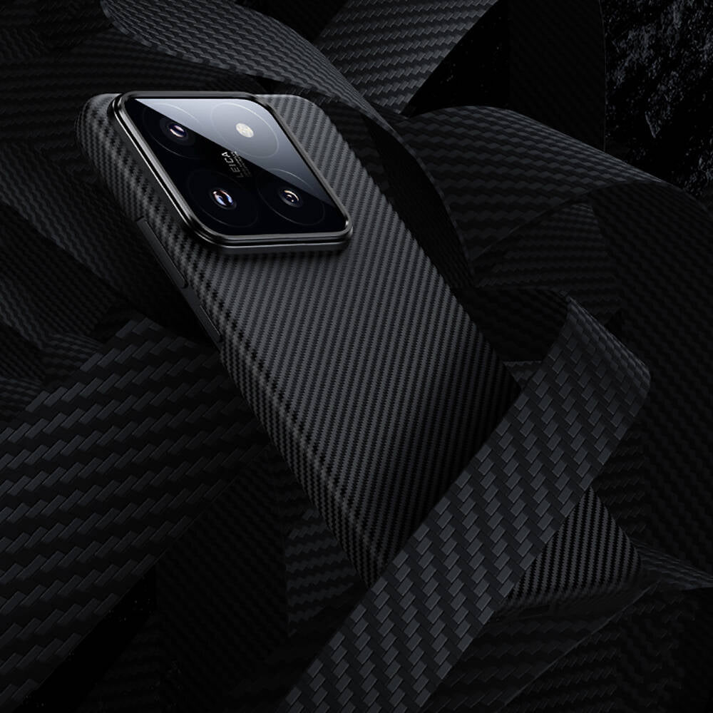 Xiaomi Mi 14 Kılıf Magsafe Özellikli Karbon Fiber Benks Essential ArmorAir 600D Kevlar Kapak Siyah