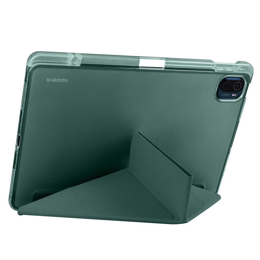 Xiaomi Mi Pad 5 Kılıf Zore Tri Folding Kalem Bölmeli Standlı Kılıf Mor