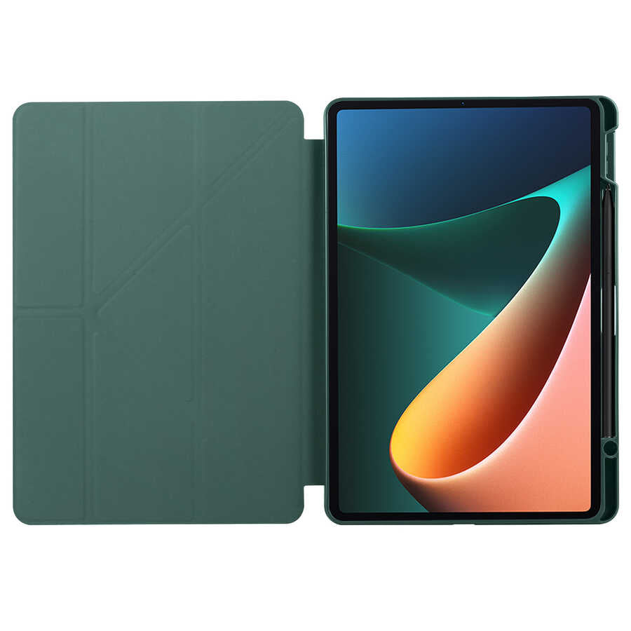 Xiaomi Mi Pad 5 Kılıf Zore Tri Folding Kalem Bölmeli Standlı Kılıf Lacivert