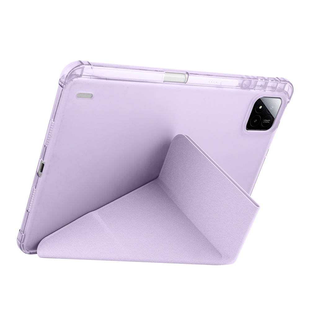 Xiaomi Pad 7 Pro Kılıf Zore Tri Folding Kalem Bölmeli Standlı Kılıf Lila