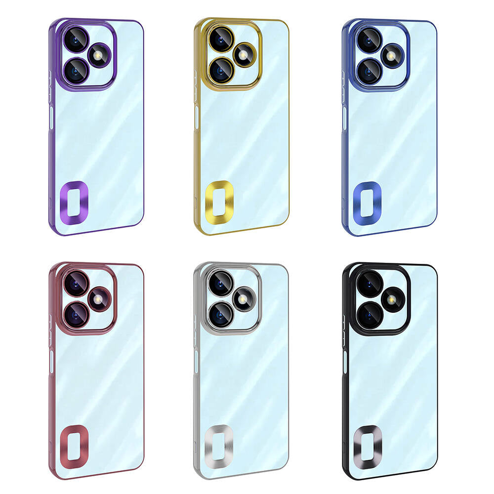 Xiaomi Redmi 13 4G Kılıf Kamera Korumalı Logo Gösteren Zore Omega Kapak Lila