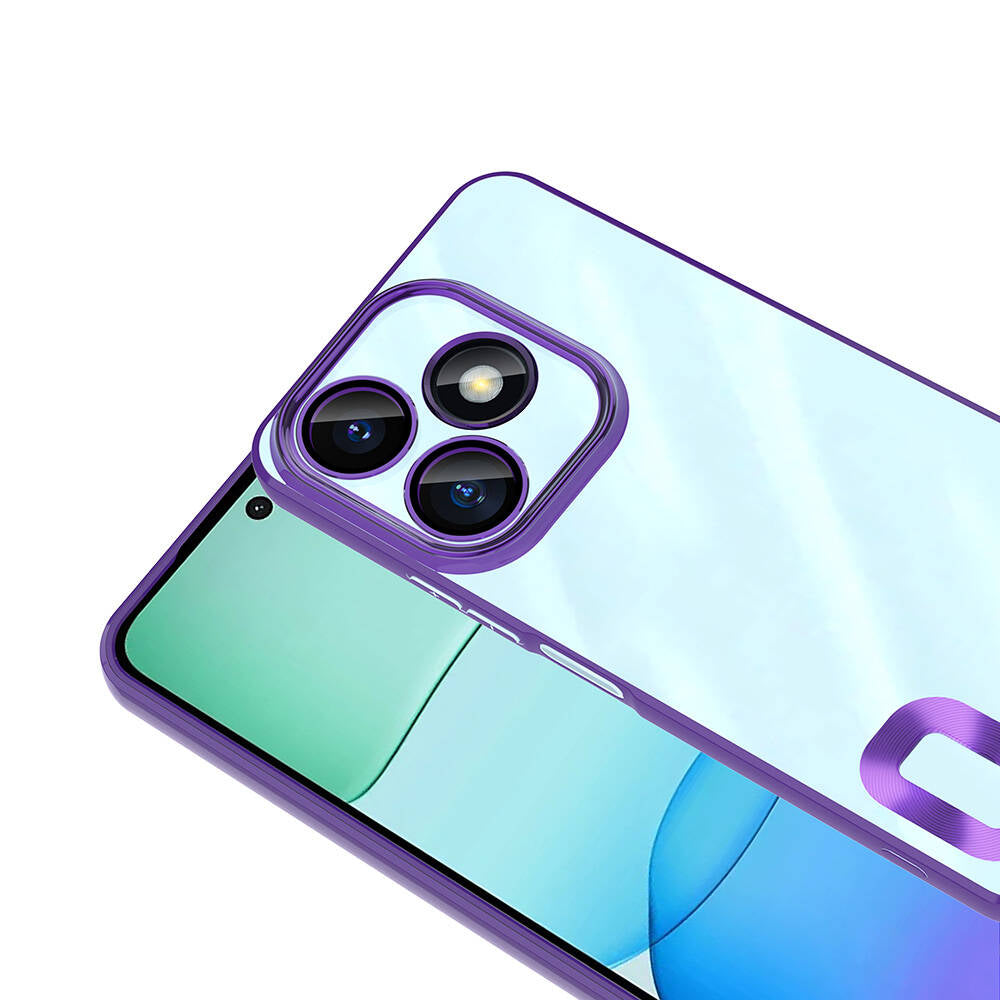 Xiaomi Redmi 13 4G Kılıf Kamera Korumalı Logo Gösteren Zore Omega Kapak Lila