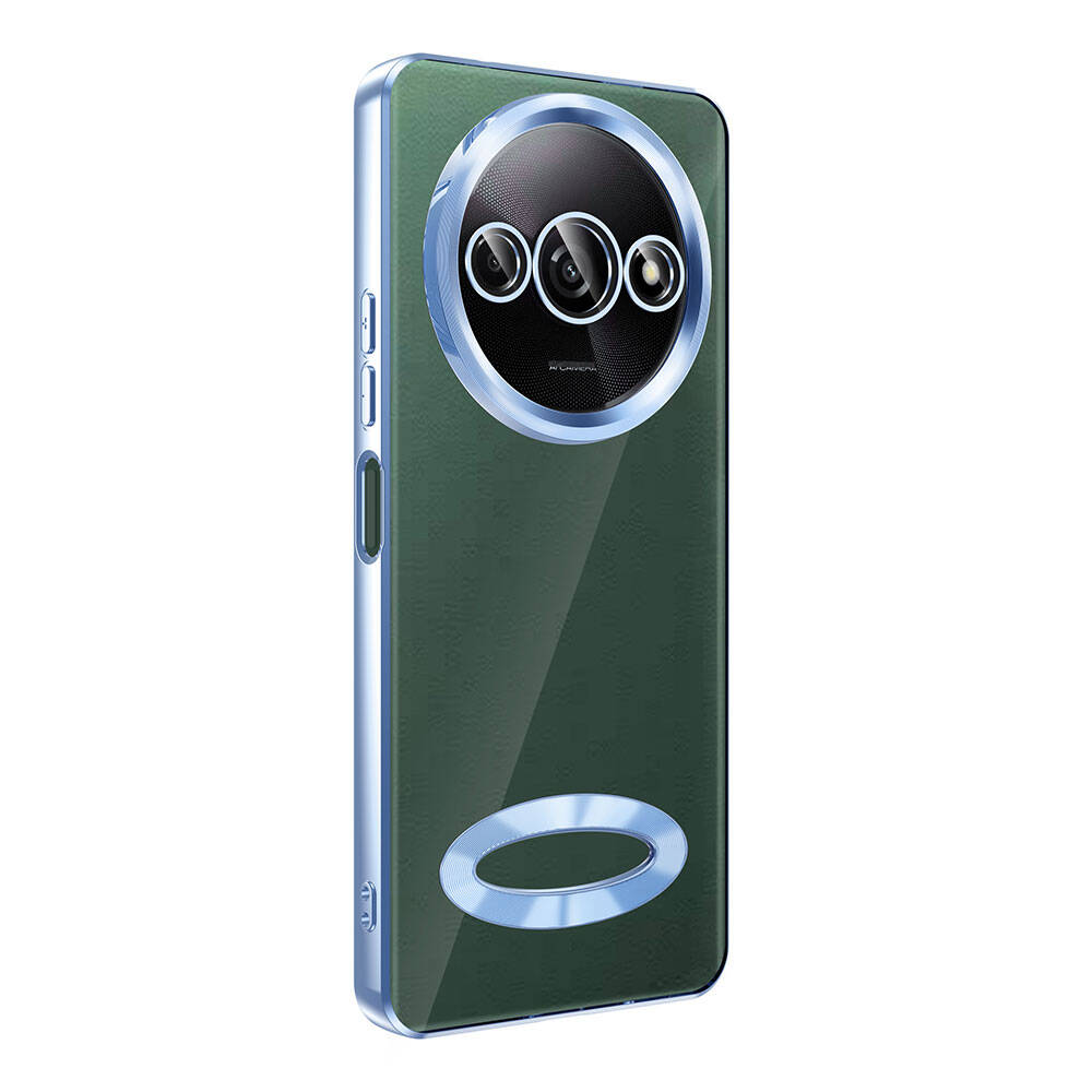 Xiaomi Redmi A3 4G 2024 Kılıf Kamera Korumalı Logo Gösteren Zore Omega Kapak Derin Mor