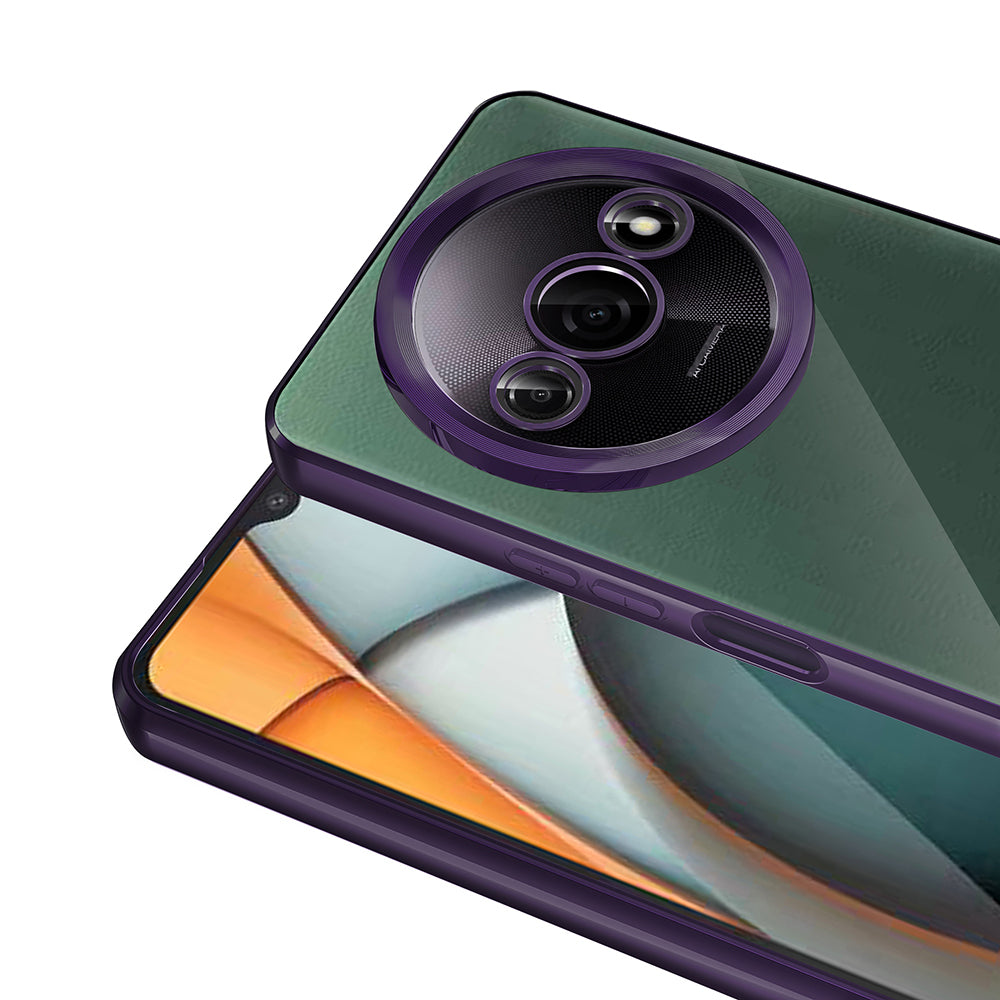Xiaomi Redmi A3 4G 2024 Kılıf Kamera Korumalı Logo Gösteren Zore Omega Kapak Derin Mor