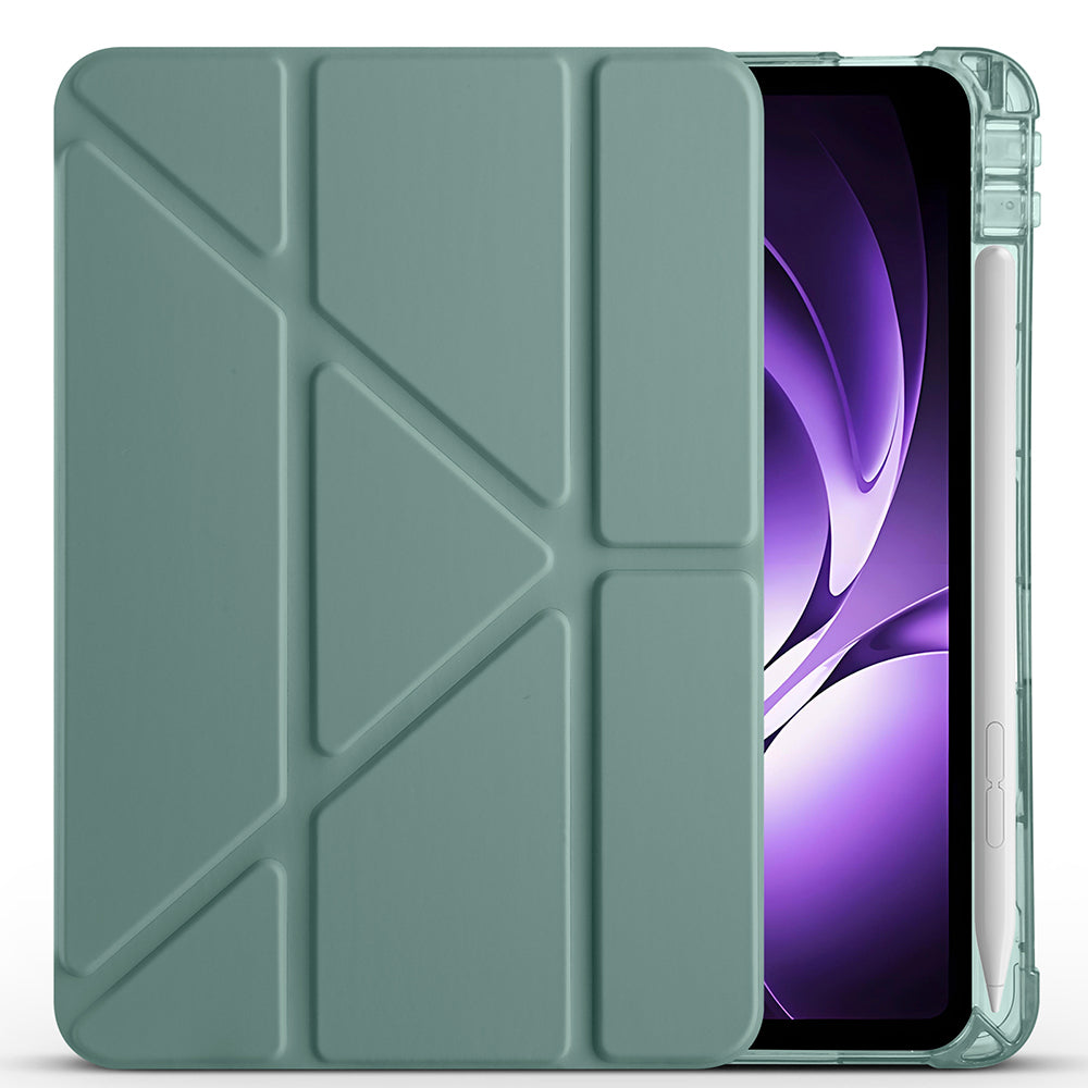 Xiaomi Redmi K Pad Kılıf Zore Tri Folding Kalem Bölmeli Standlı Kılıf Koyu Yeşil